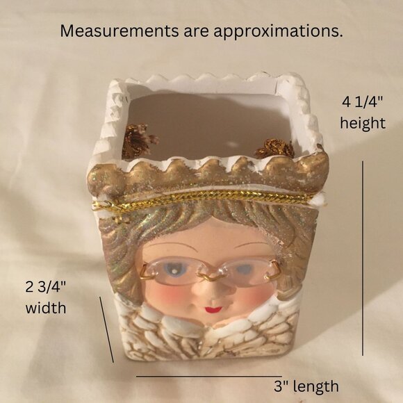 Magic Creations Santa & Mrs. Claus Ceramic Gift Bag Ornaments–1990s–Hand-Painted - Picture 14 of 16